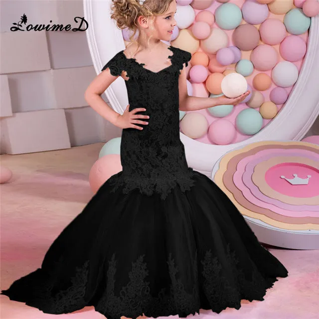 Mermaid Lace Flower Girl Dress